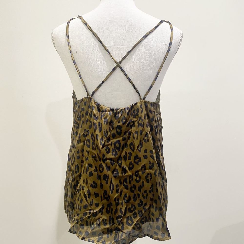 ADRIENNE animal print sleeveless top shirt blouse NWT Small Mob Wife City‎ - Picture 5 of 6